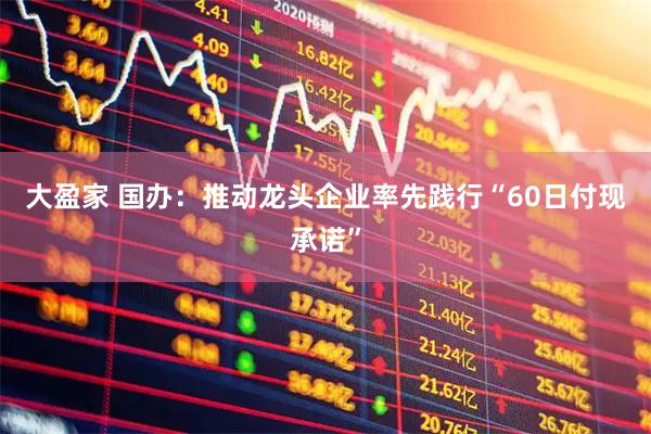 大盈家 国办：推动龙头企业率先践行“60日付现承诺”